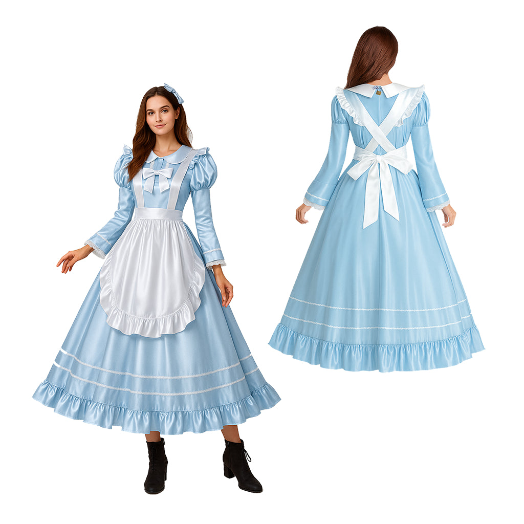 Babyblaues Satinkleid G4115