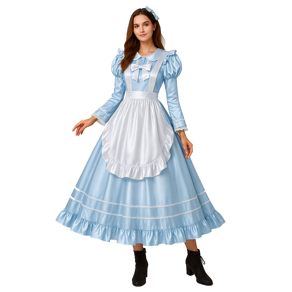 Babyblaues Satinkleid G4115