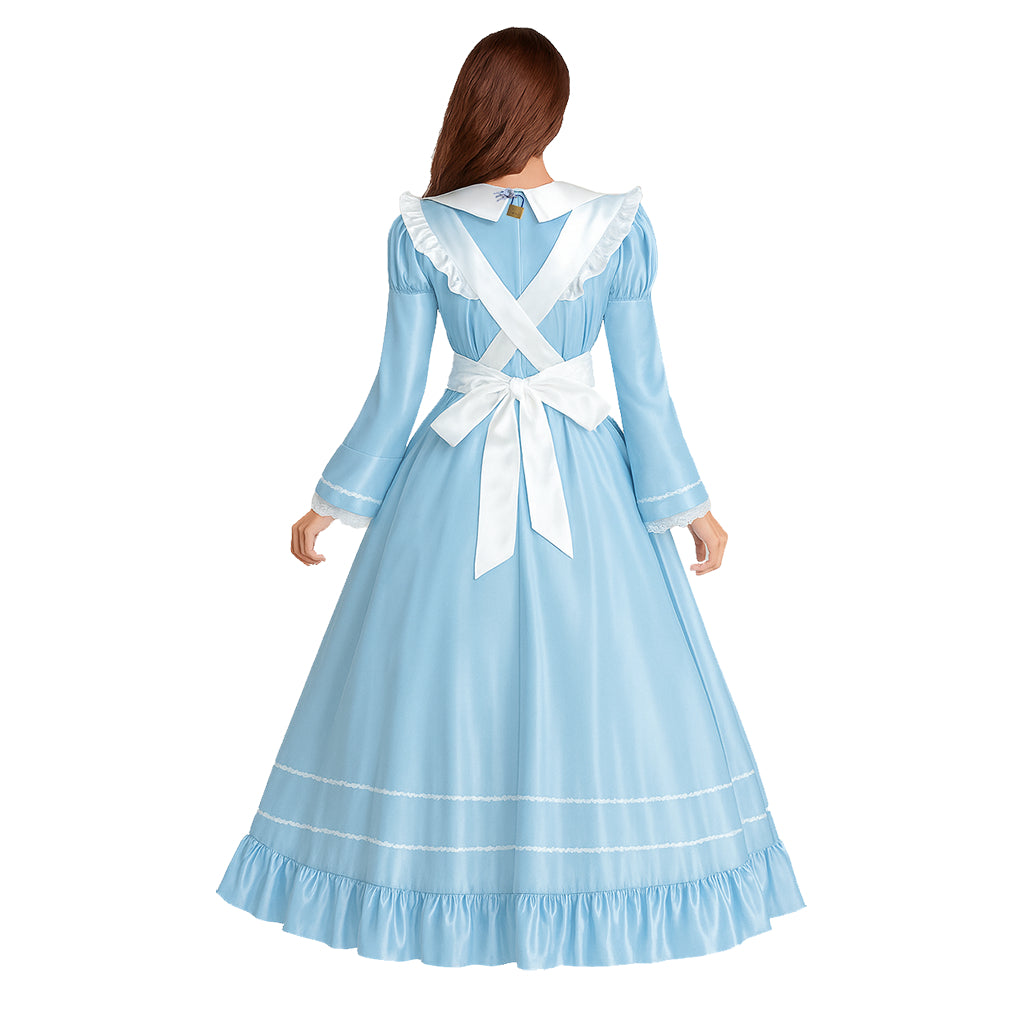 Babyblaues Satinkleid G4115