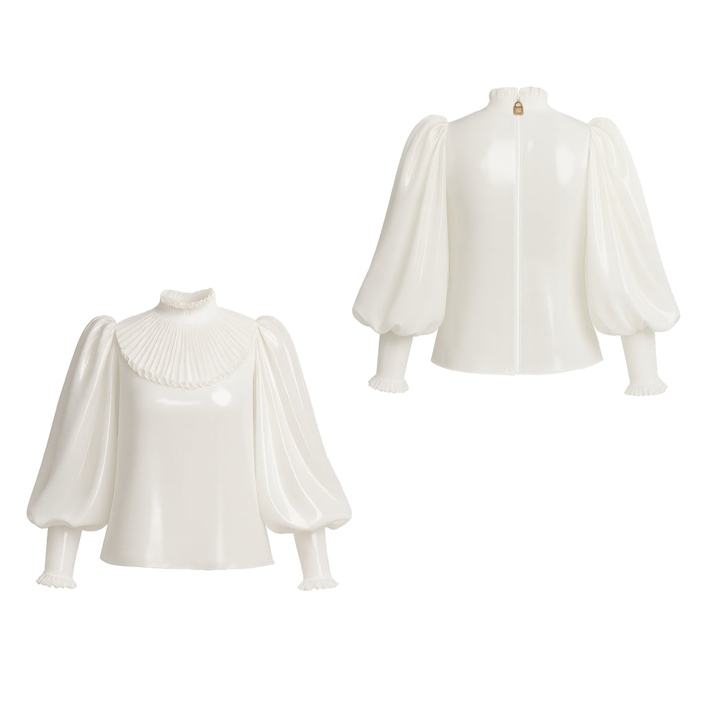Chemisier en PVC fin blanc G4117