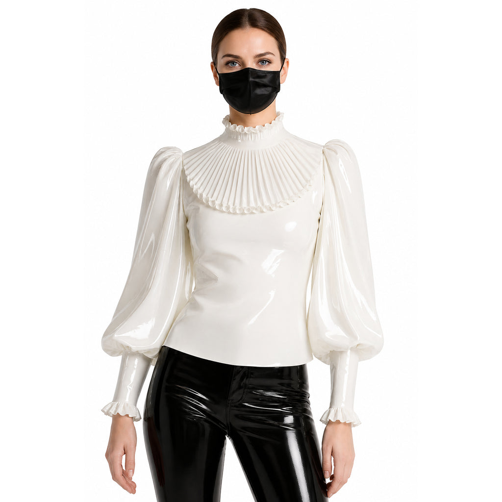 Chemisier en PVC fin blanc G4117