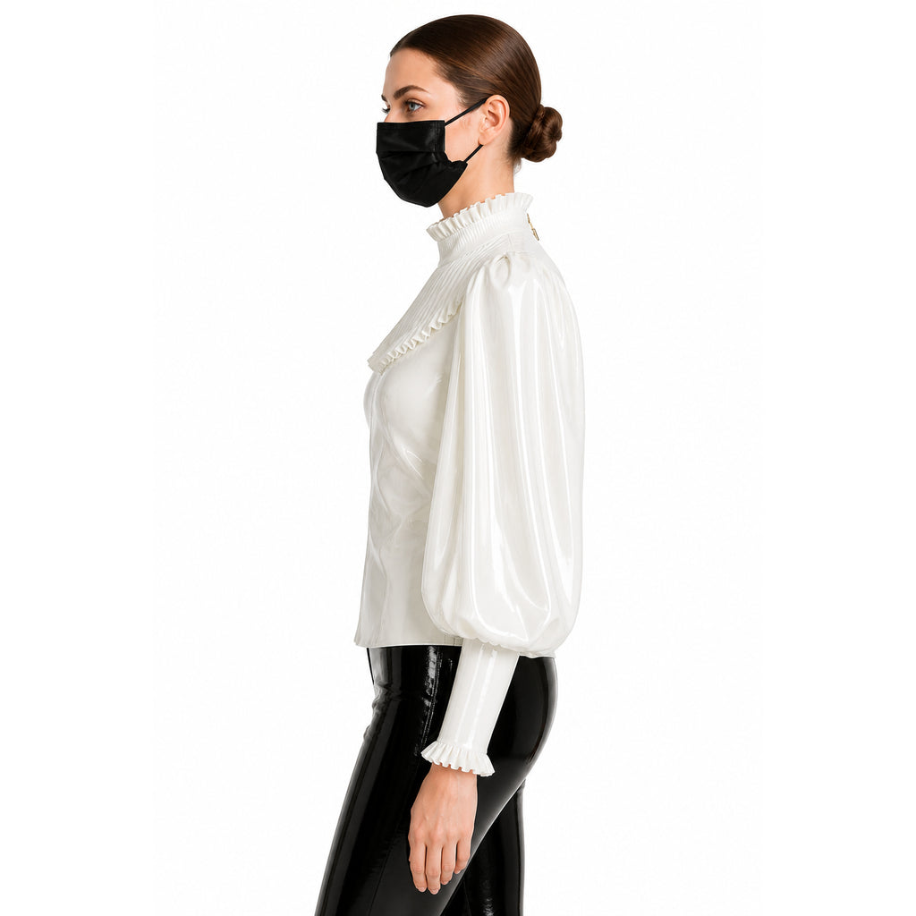 Chemisier en PVC fin blanc G4117