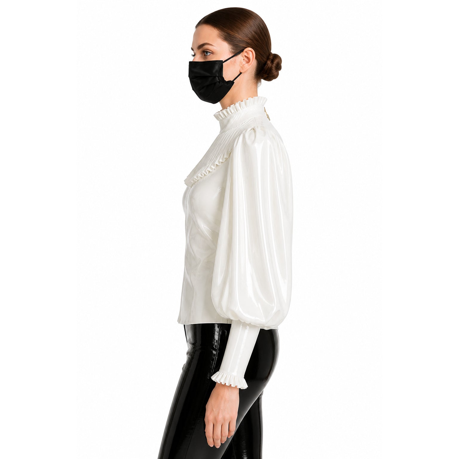 Chemisier en PVC fin blanc G4117