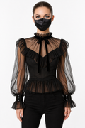 Black Organza Blouse G4118