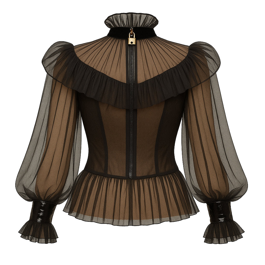 Black Organza Blouse G4118