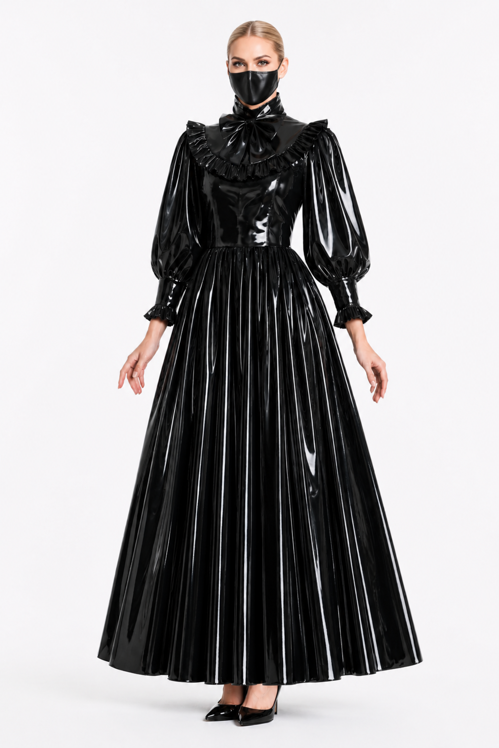 Black Thin PVC Dress G4119