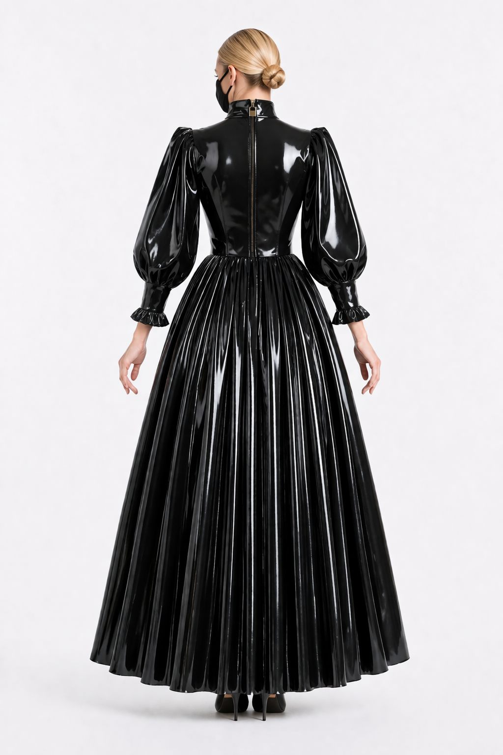 Black Thin PVC Dress G4119