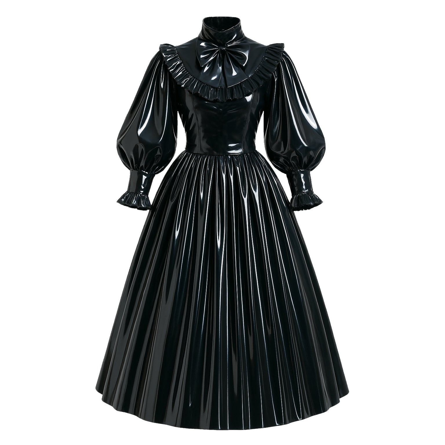 Robe noire moulante en PVC G4119