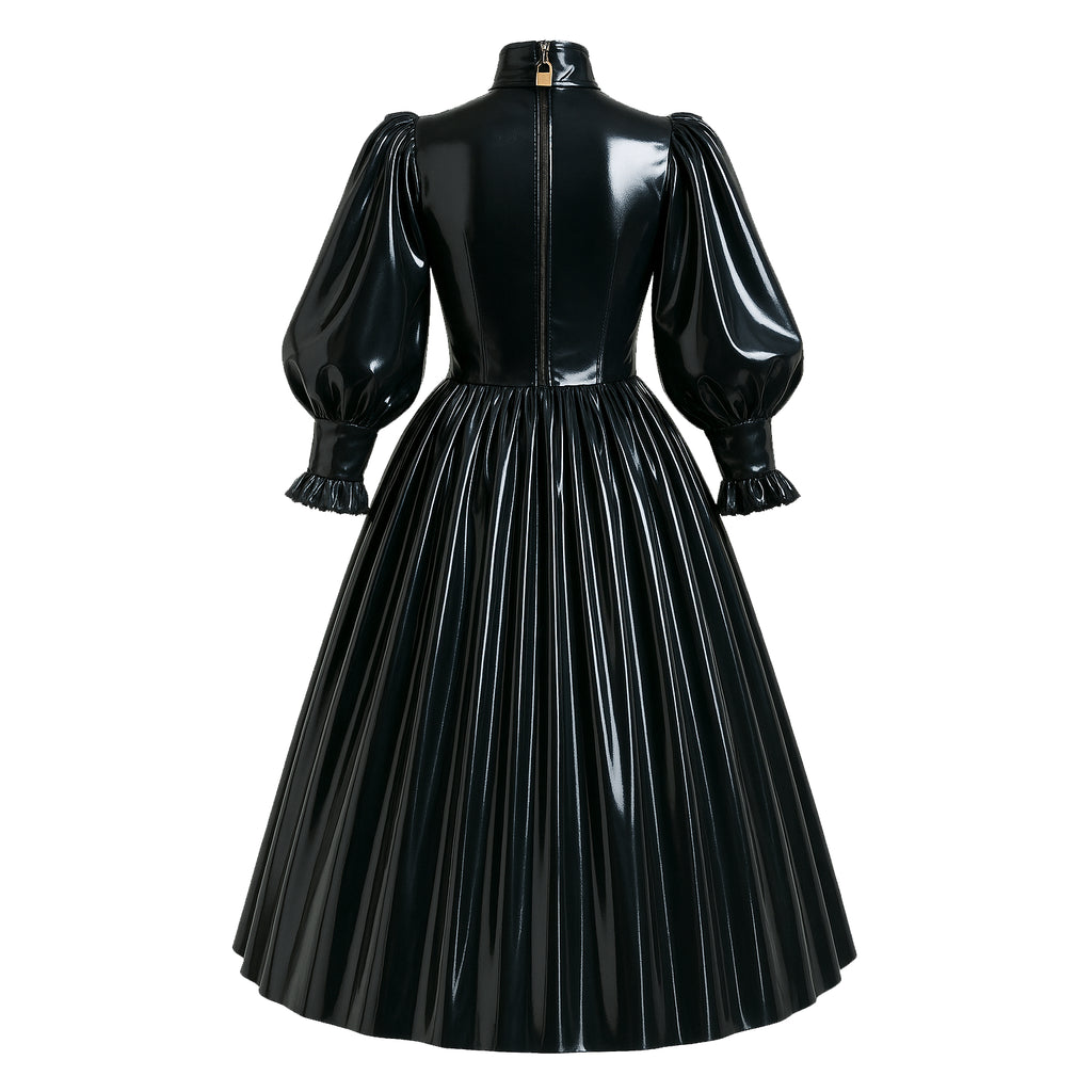 Robe noire moulante en PVC G4119