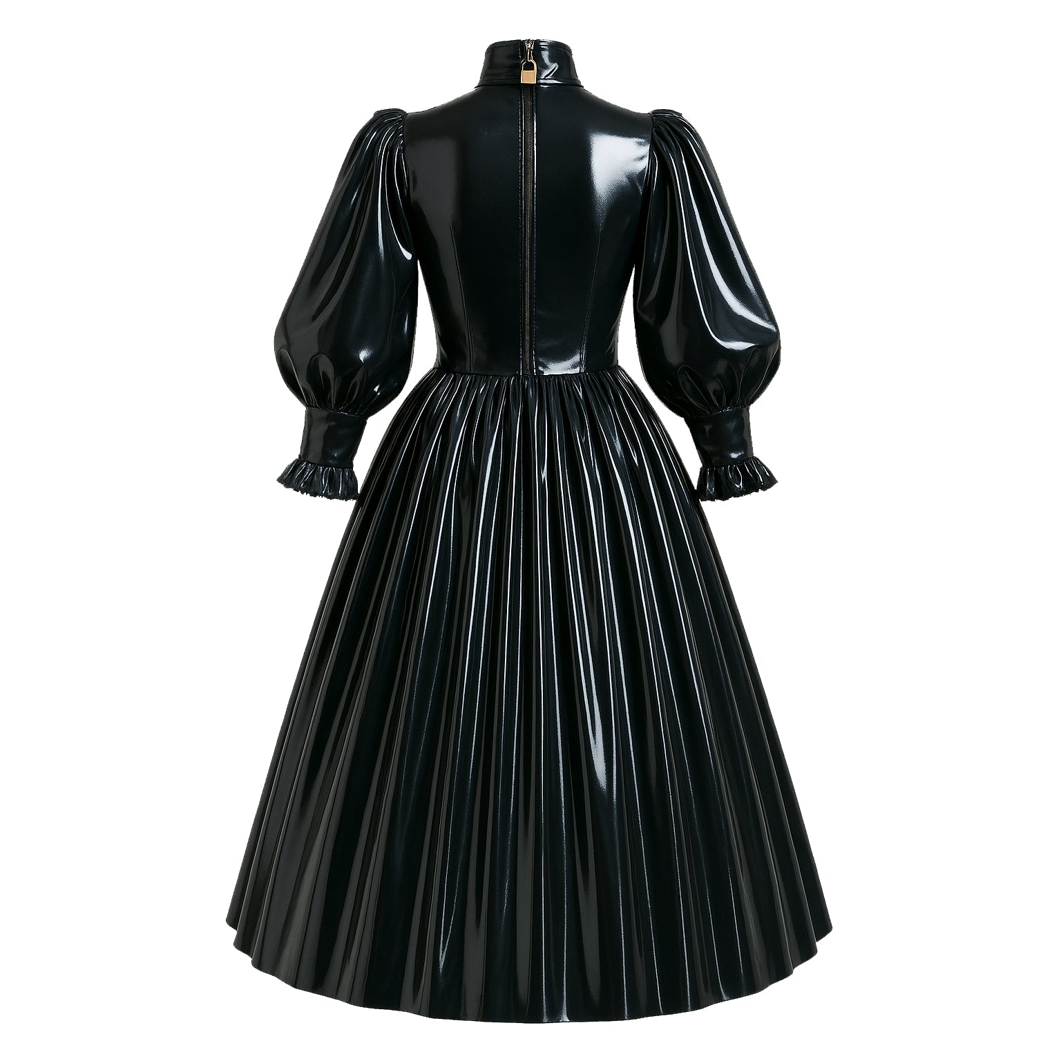 Robe noire moulante en PVC G4119