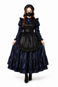 Navy Blue Satin Dress G4122