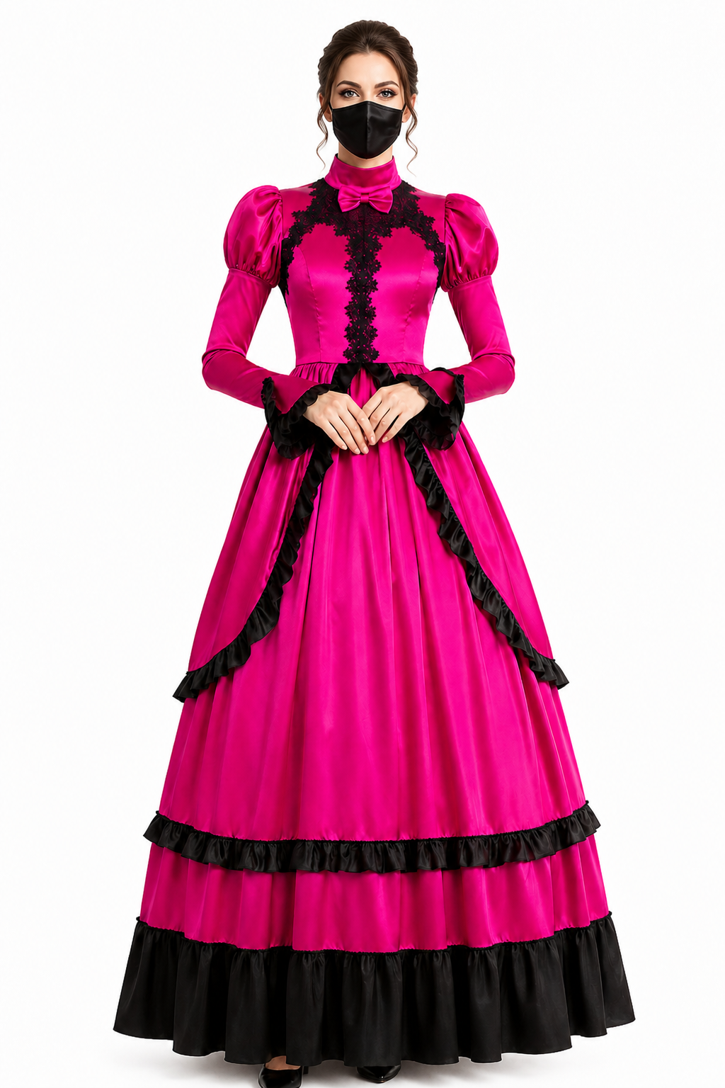 Hot Pink Satin Dress G4123