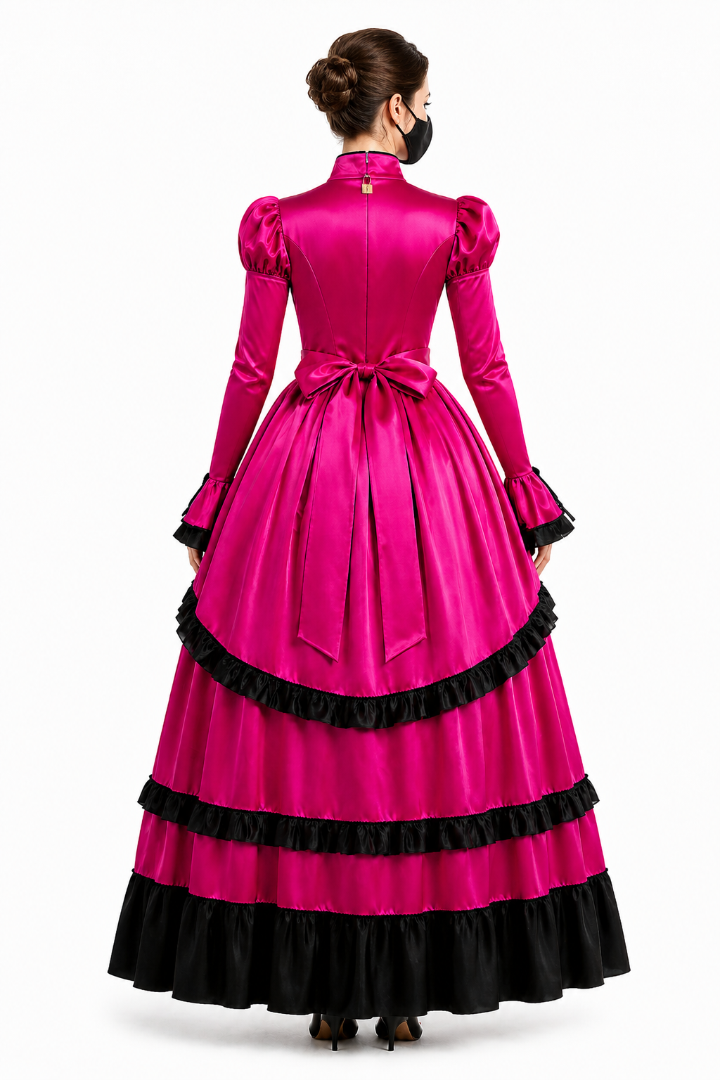 Hot Pink Satin Dress G4123