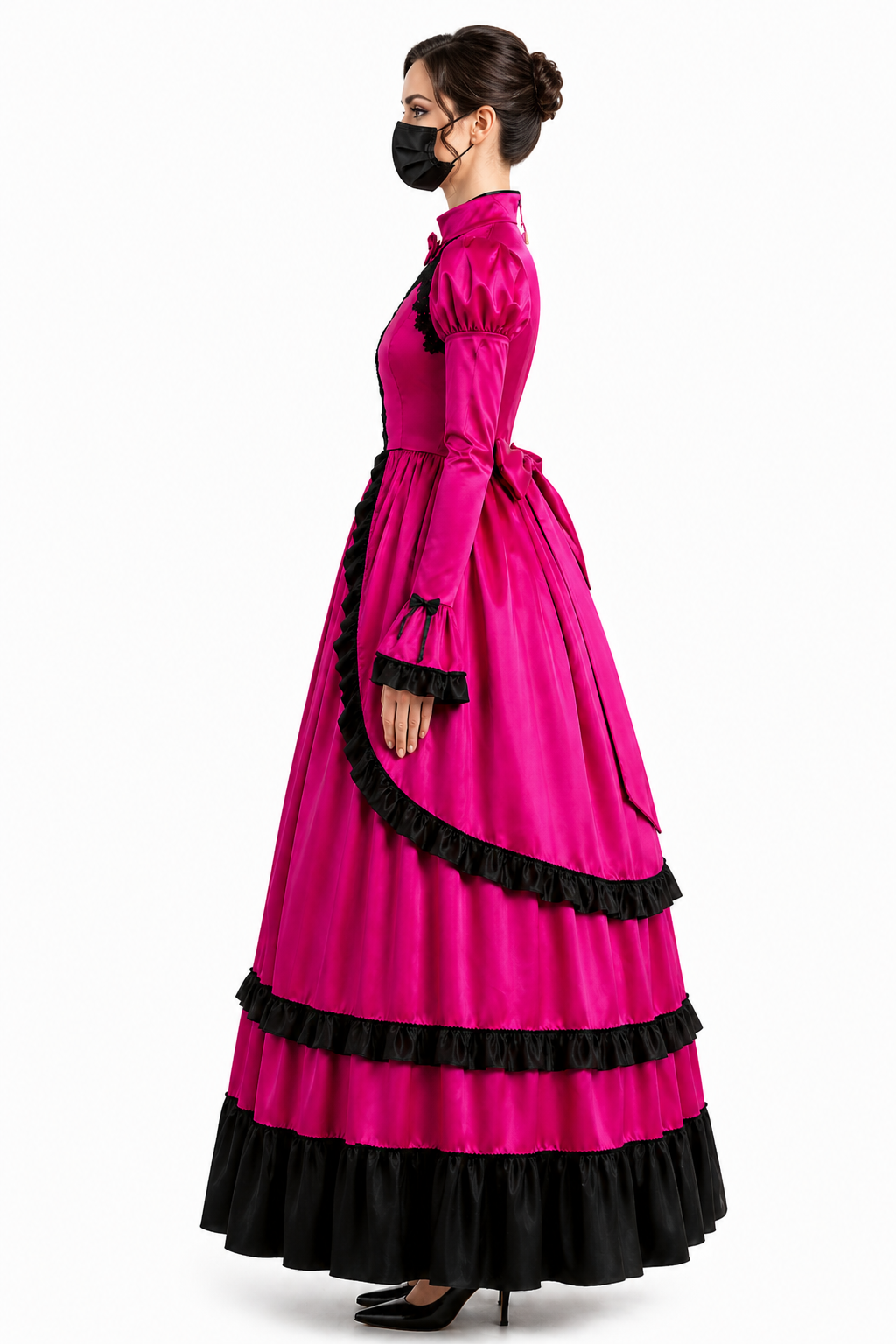 Hot Pink Satin Dress G4123
