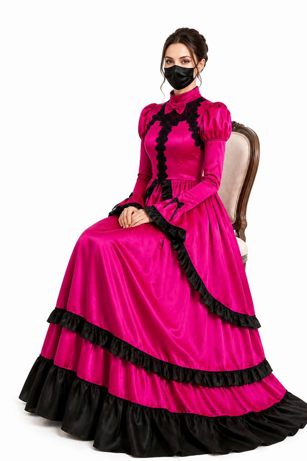 Hot Pink Satin Dress G4123