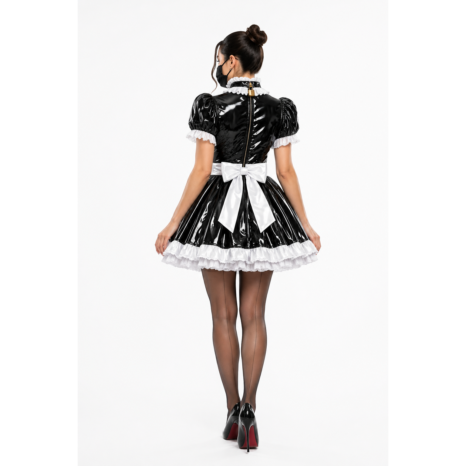 Black Heavy PVC Dress G4133