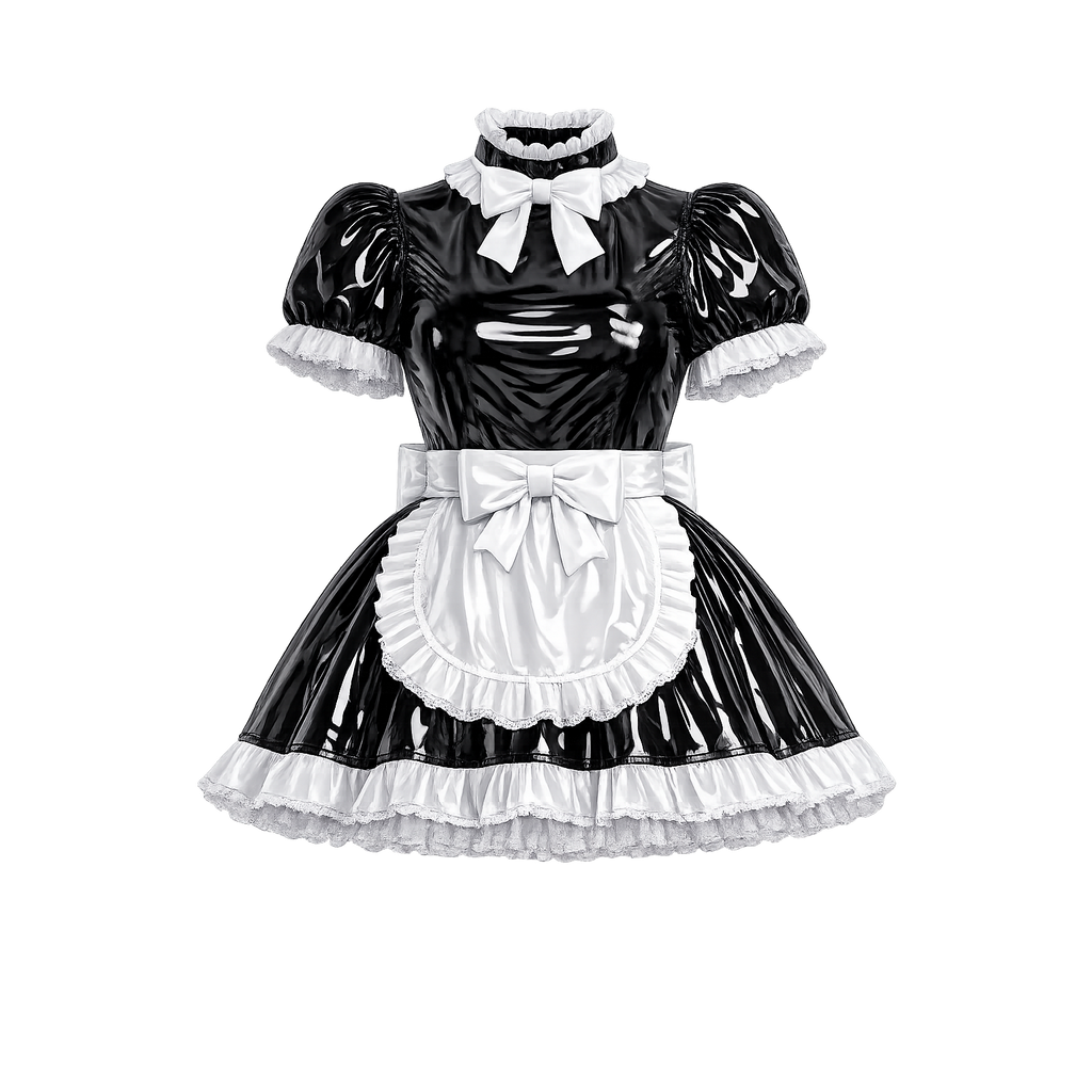 Black Heavy PVC Dress G4133