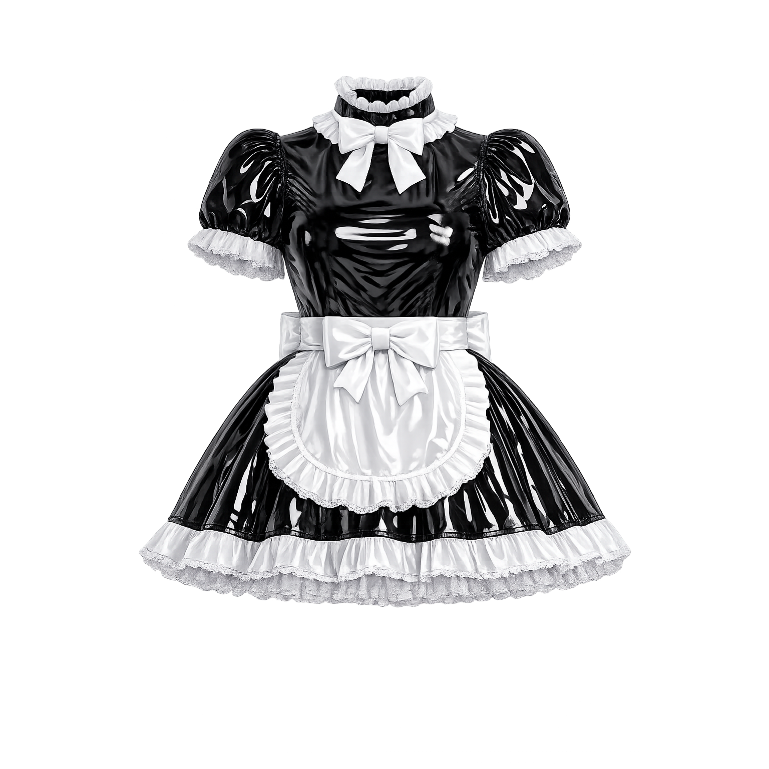 Black Heavy PVC Dress G4133