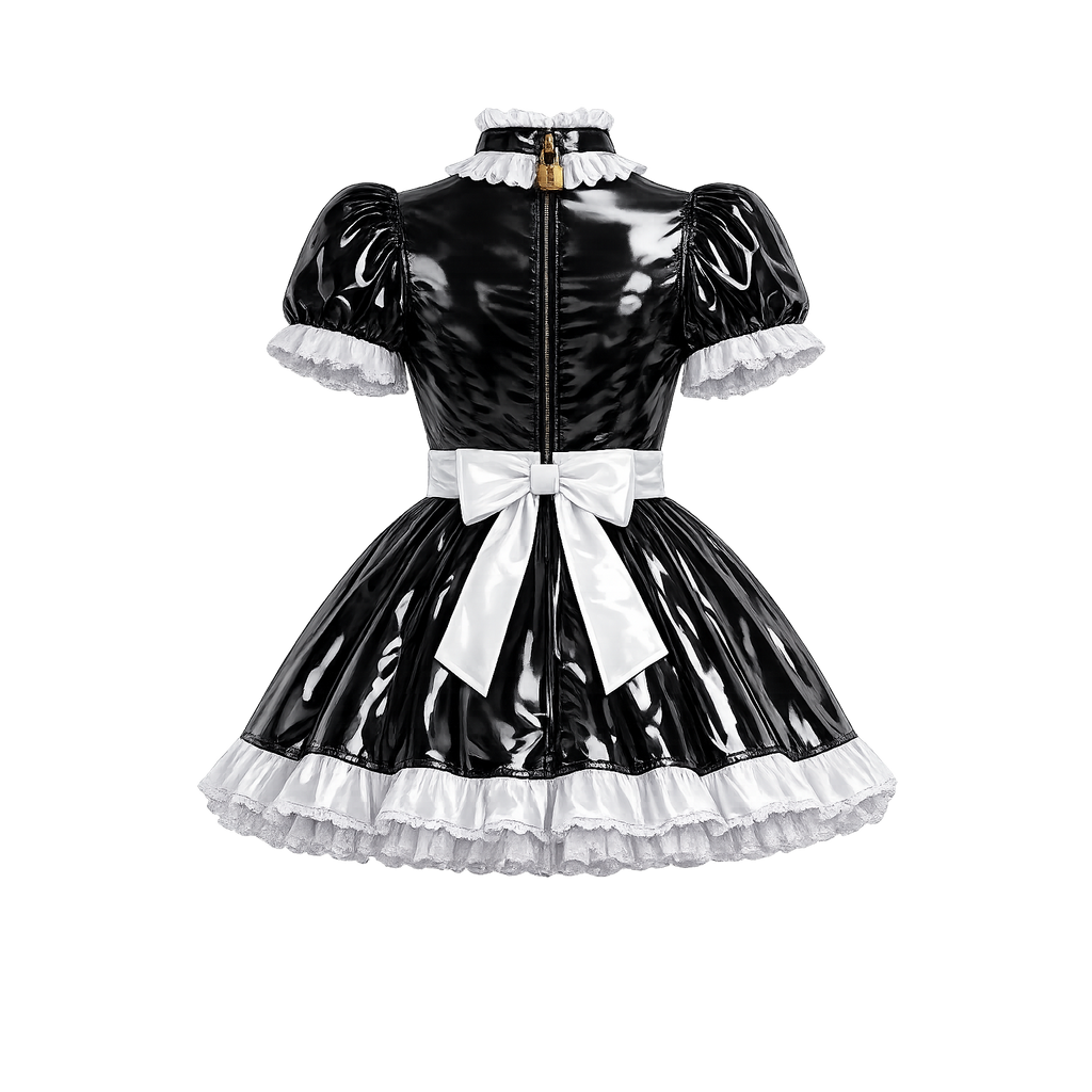 Black Heavy PVC Dress G4133