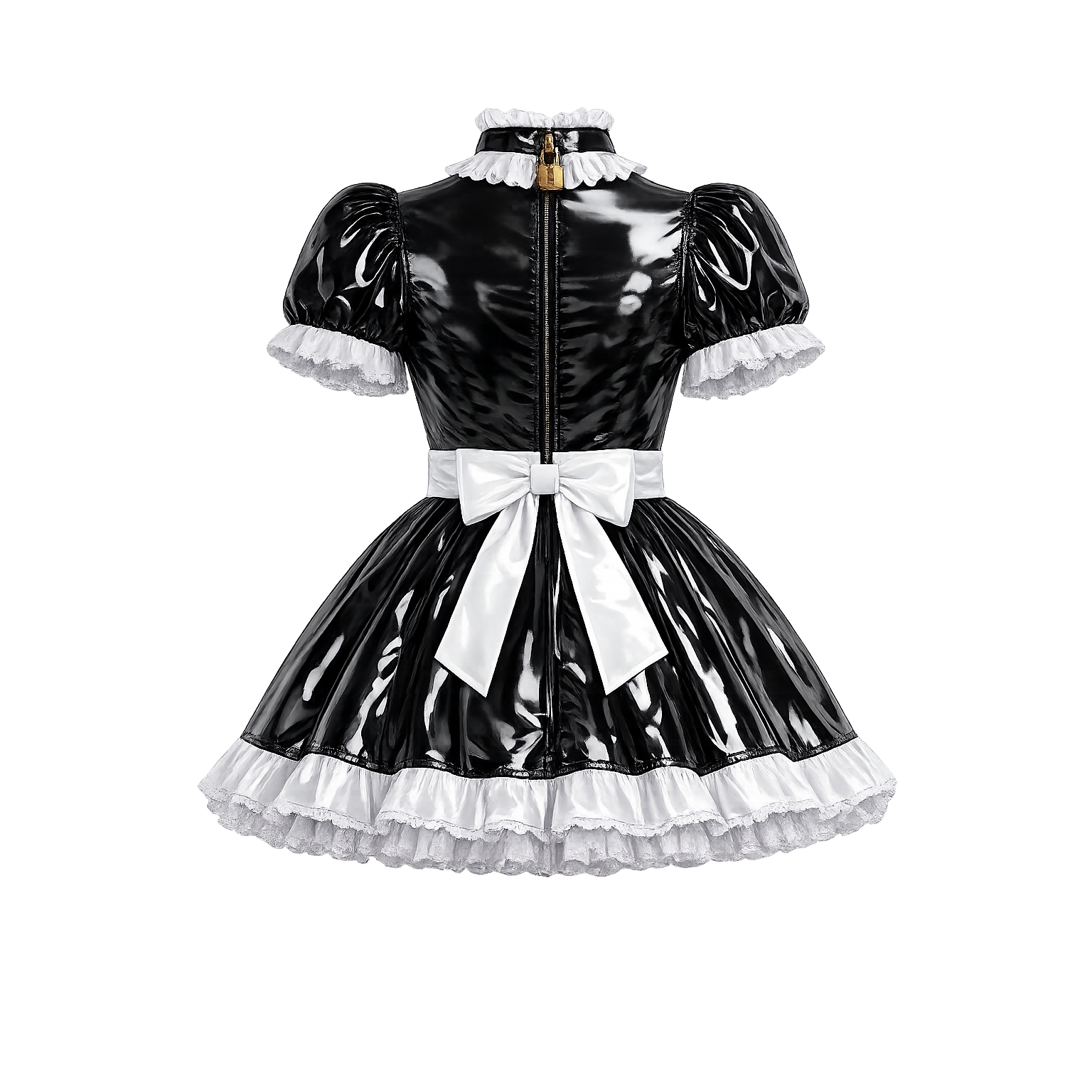 Black Heavy PVC Dress G4133