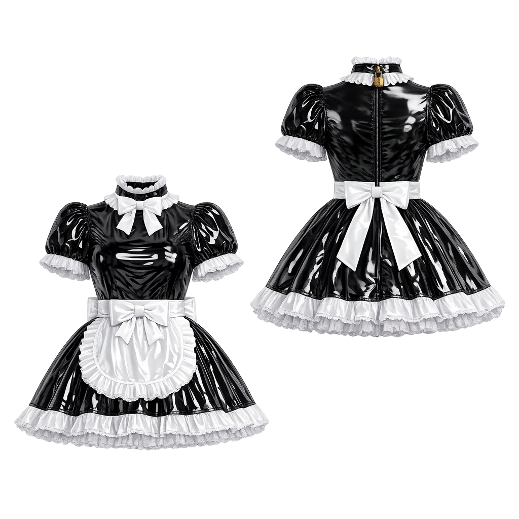 Black Heavy PVC Dress G4133