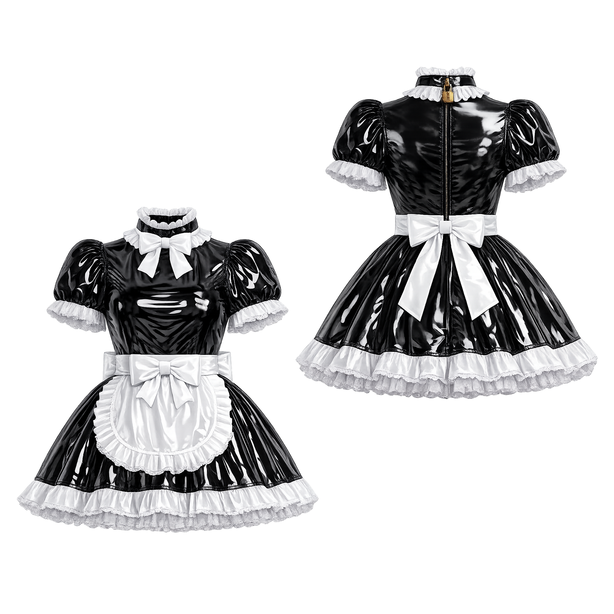 Black Heavy PVC Dress G4133
