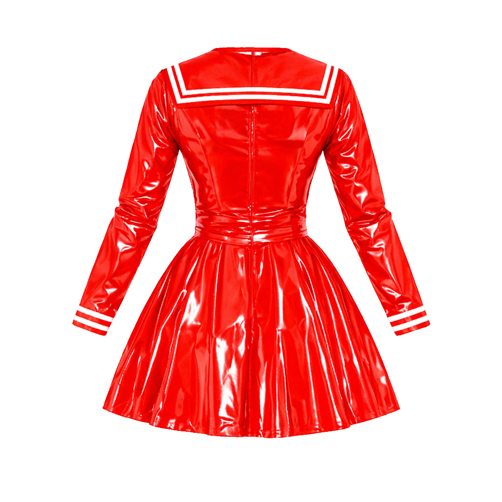Robe en PVC Rouge Lourd G4134