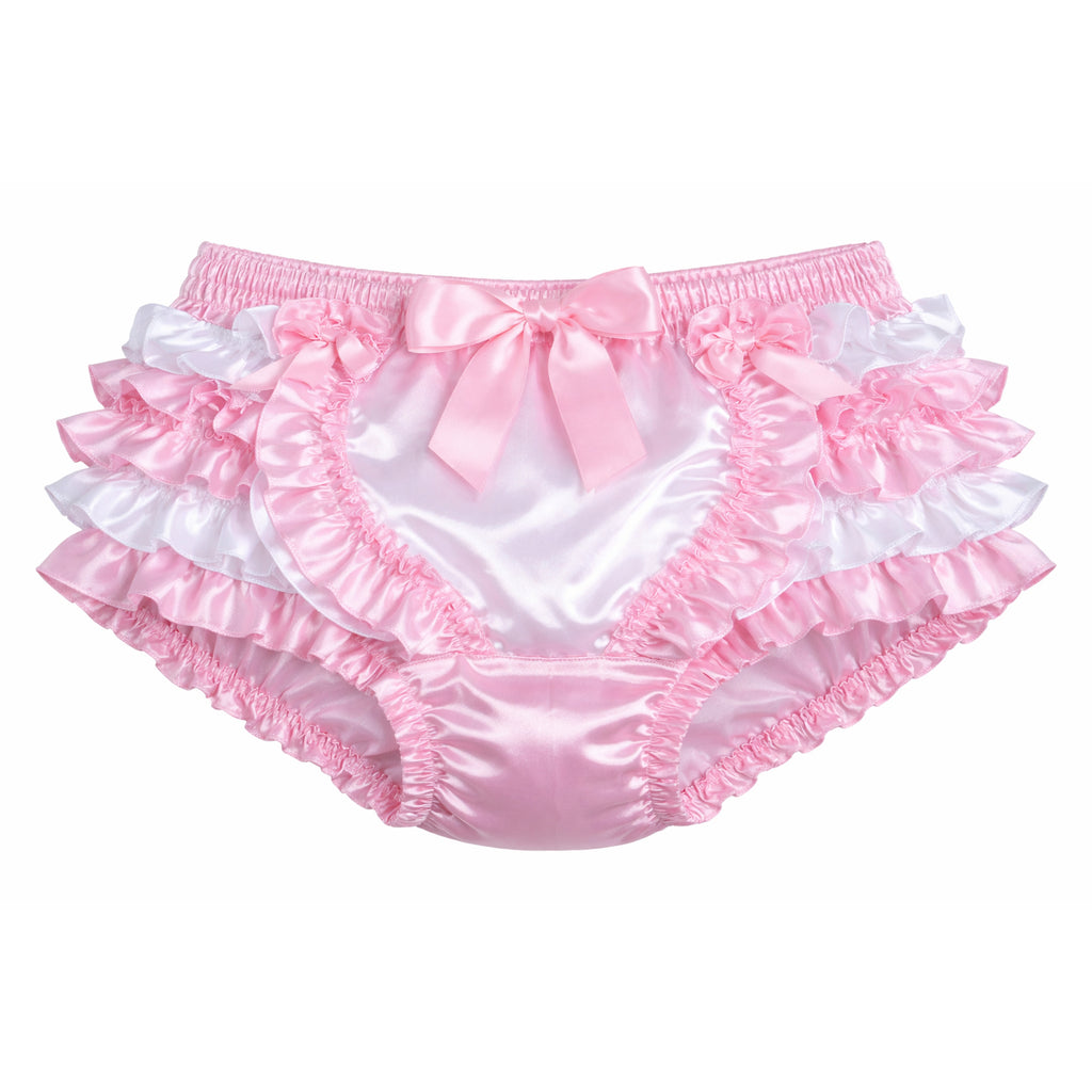 Pink Satin Ruffle Panties G4136