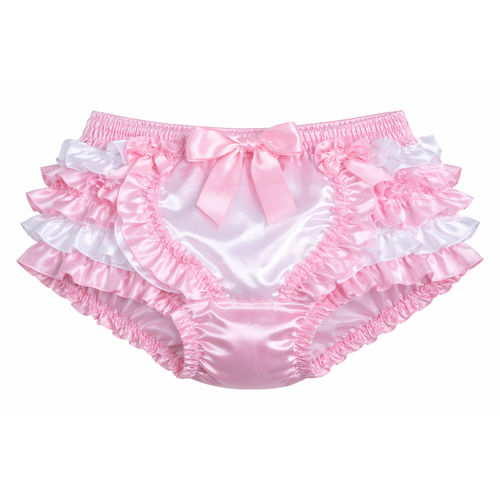 Pink Satin Ruffle Panties G4136