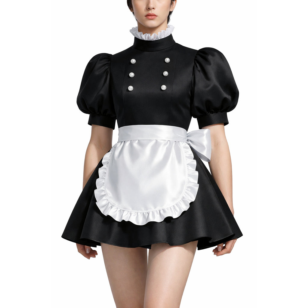 blakc satin dress G4137