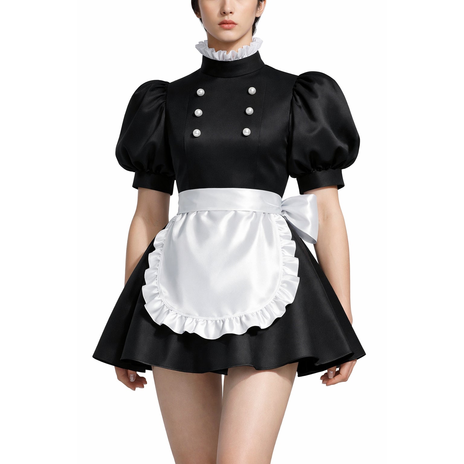 blakc satin dress G4137