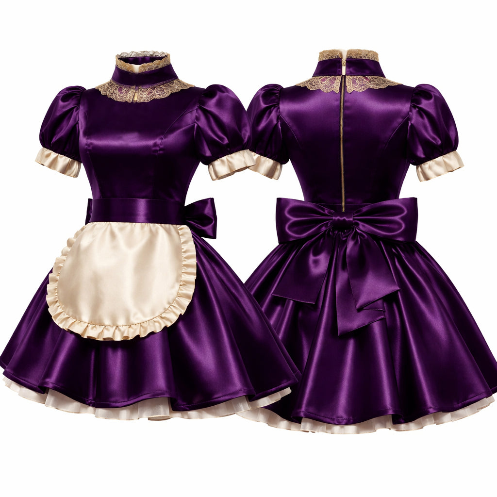 Purple satin dress G4139