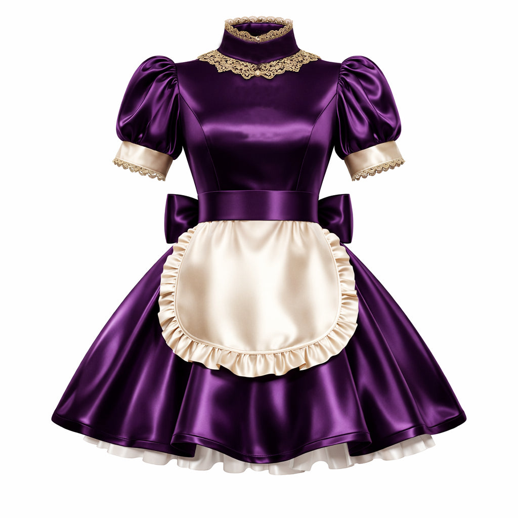 Purple satin dress G4139