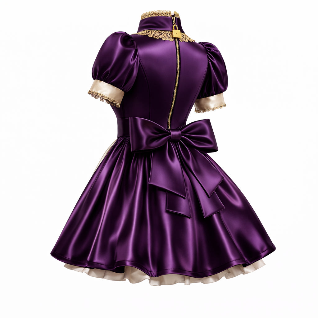 Purple satin dress G4139