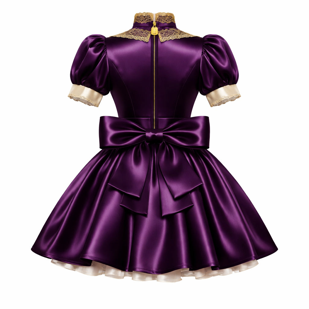 Purple satin dress G4139