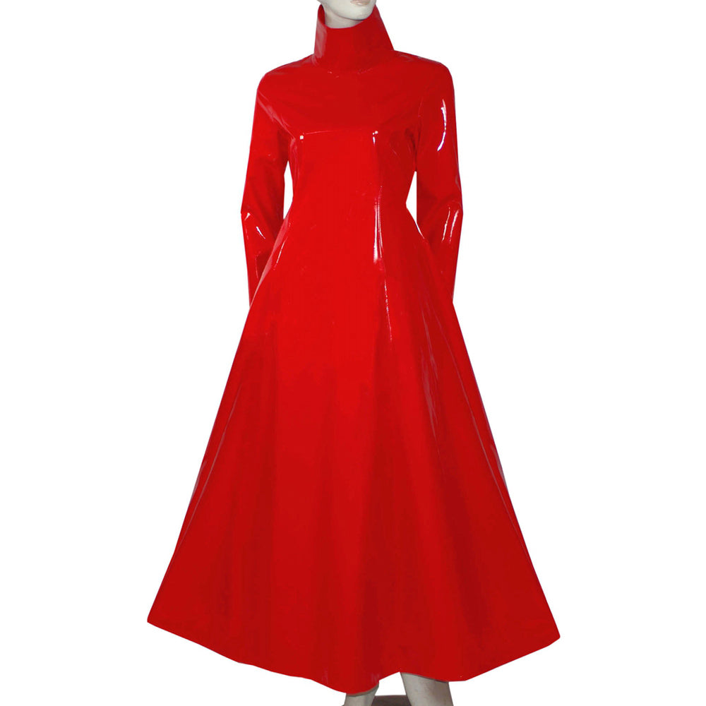 rotes dünnes PVC-Kleid G413