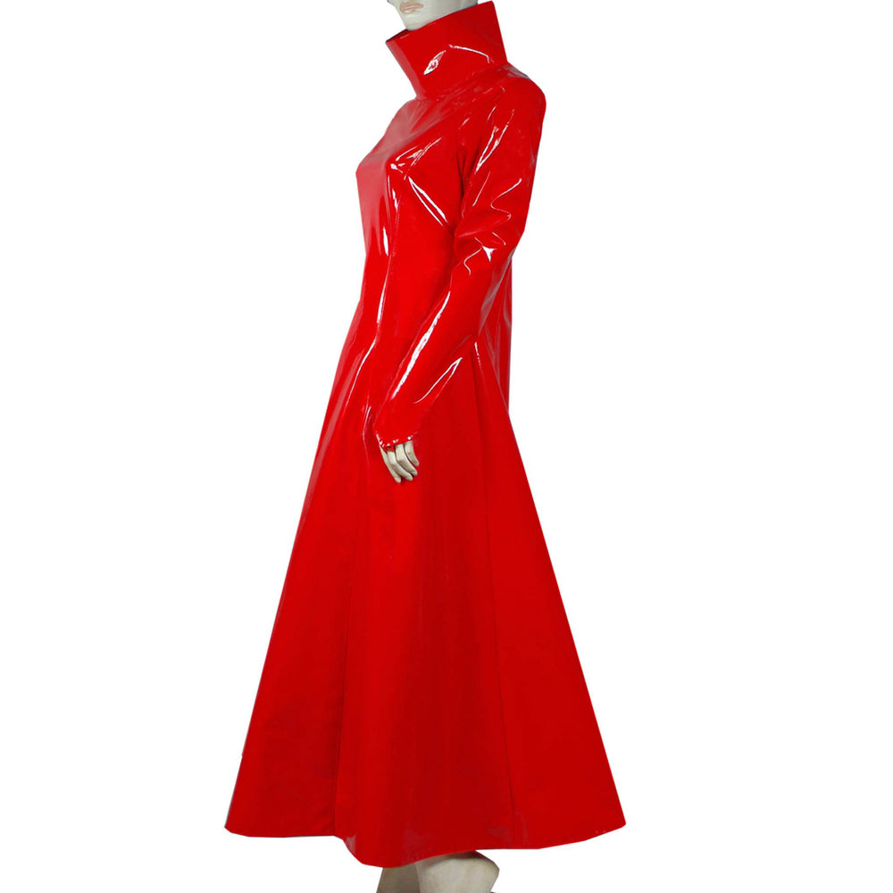 rotes dünnes PVC-Kleid G413