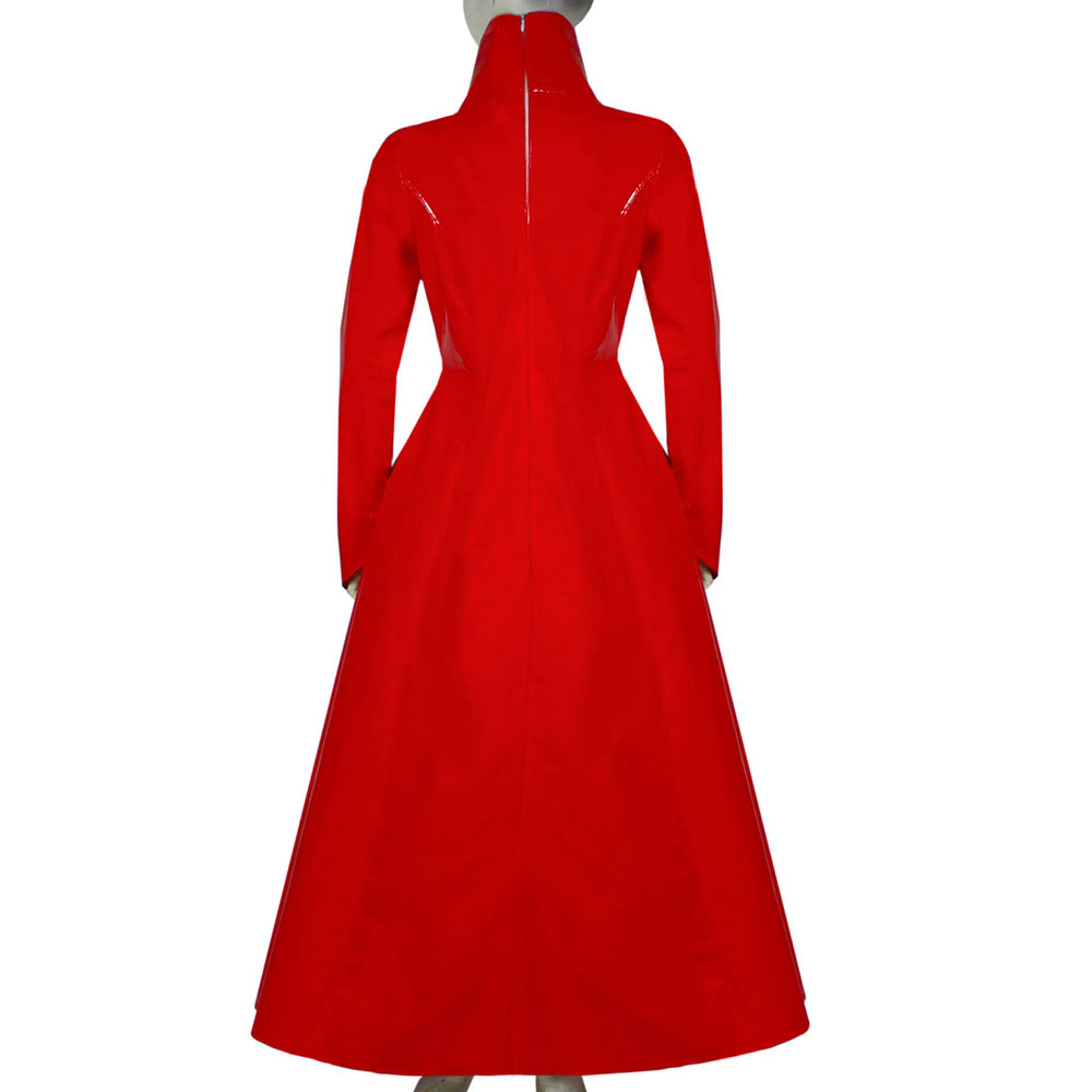 rotes dünnes PVC-Kleid G413