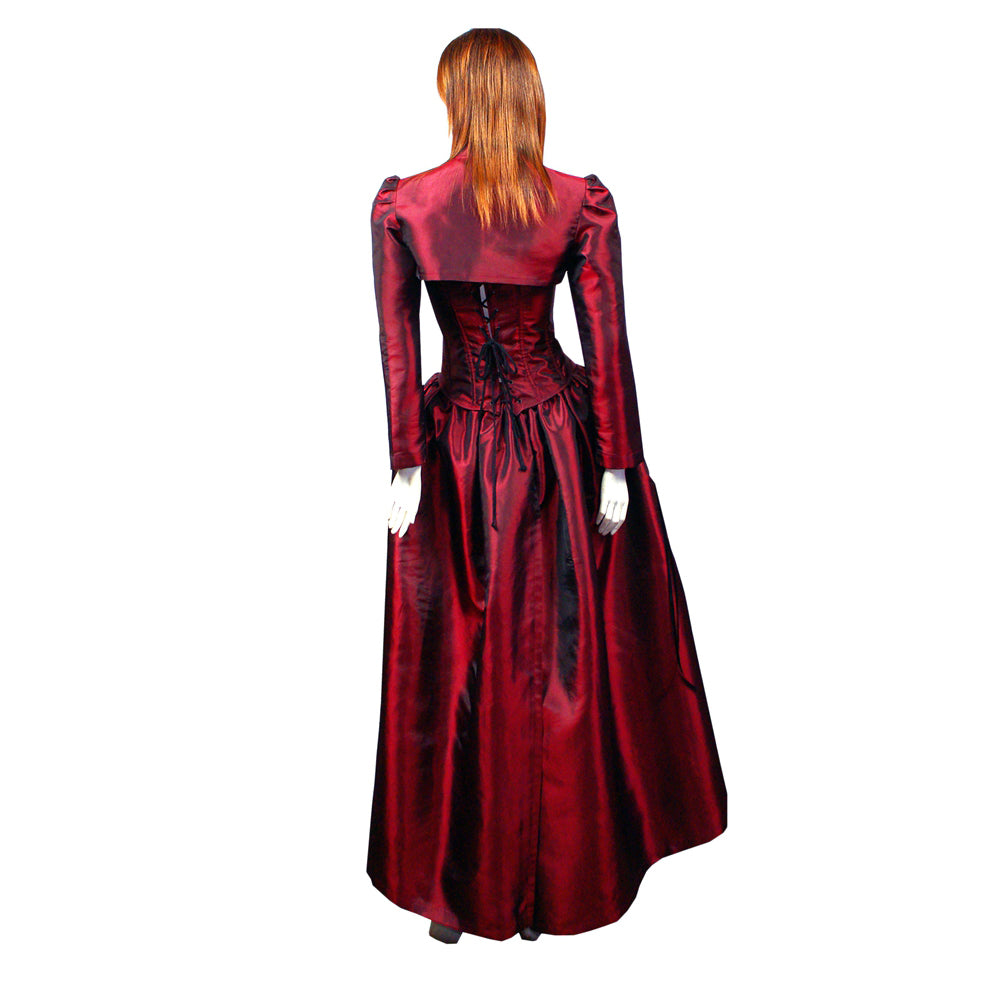 Burgundy Gothic Corset Ball Gown Dress G430