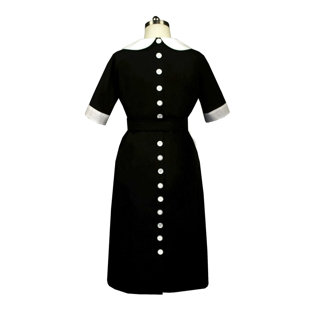 schwarzes Baumwollkleid G443