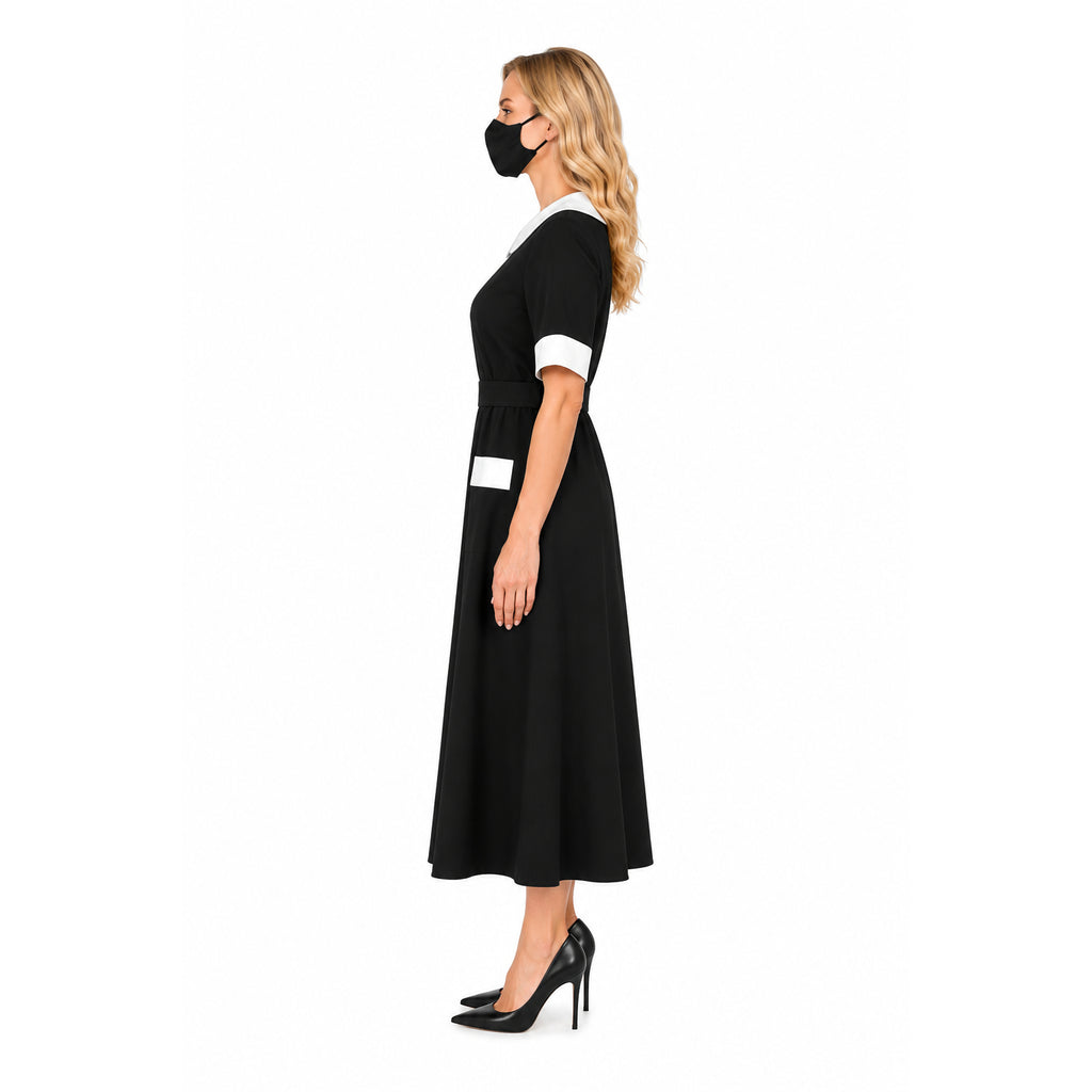 schwarzes Baumwollkleid G443
