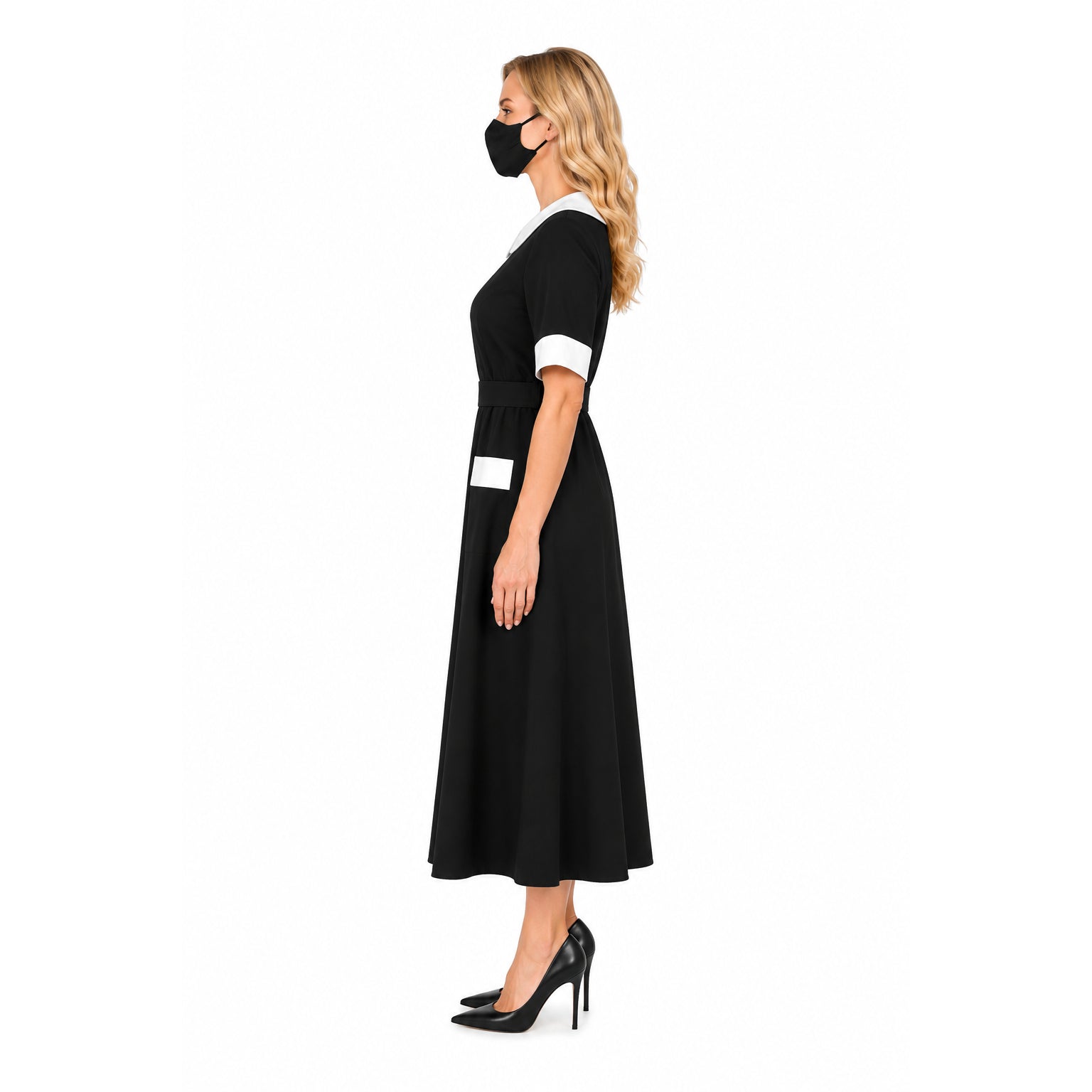 schwarzes Baumwollkleid G443
