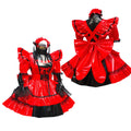 rotes, enges PVC-Kleid G449