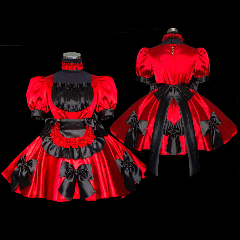 rotes Satinkleid G463