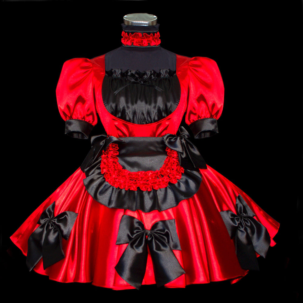 rotes Satinkleid G463