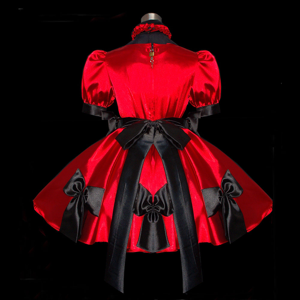 rotes Satinkleid G463