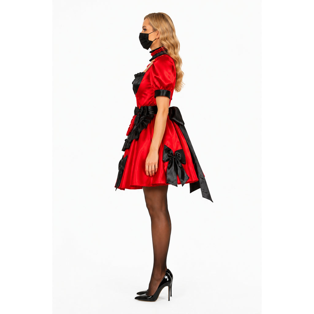 rotes Satinkleid G463