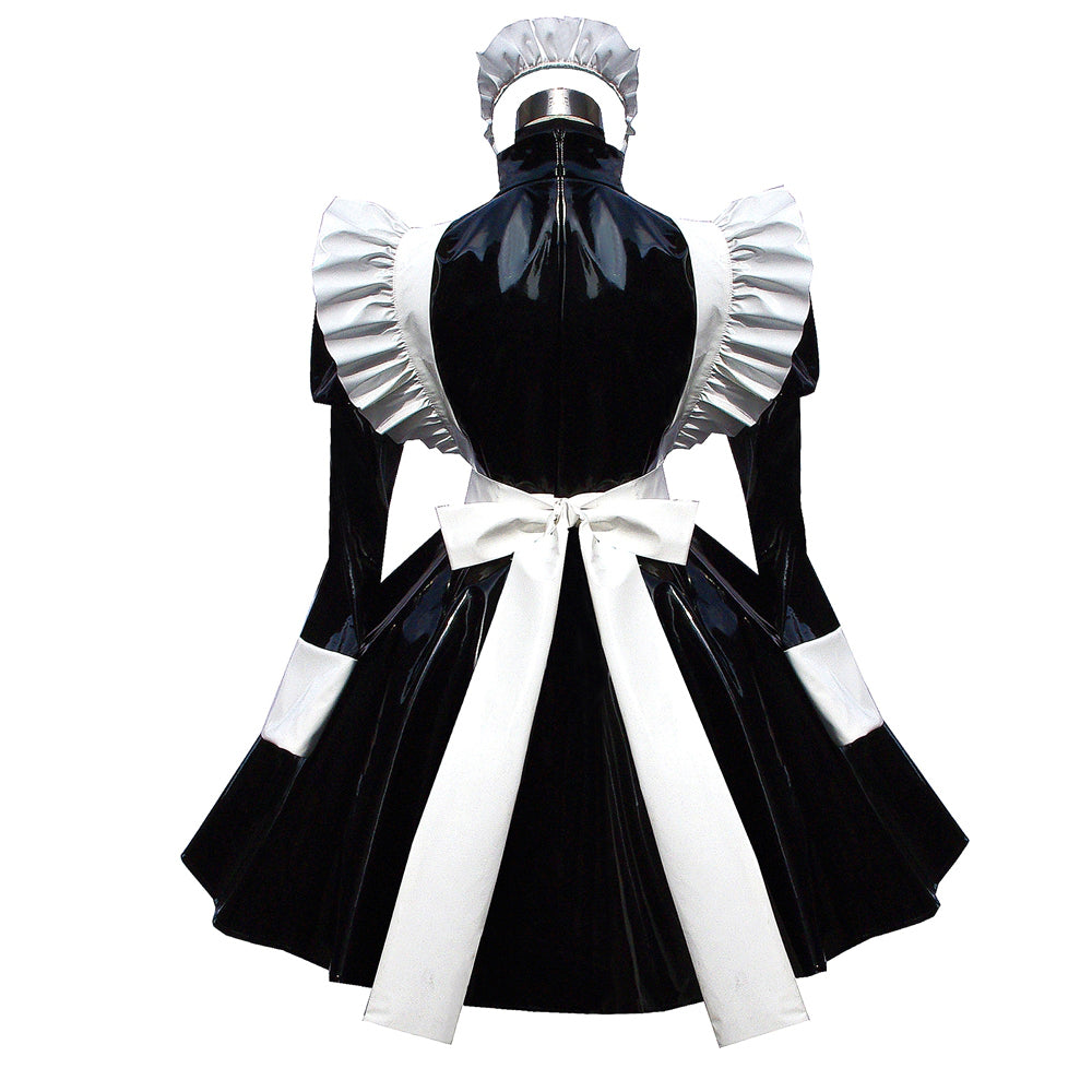 schwarzes Satin-Kleid G473