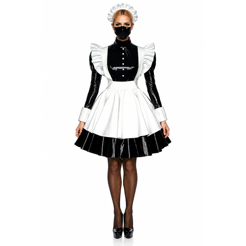 schwarzes Satin-Kleid G473