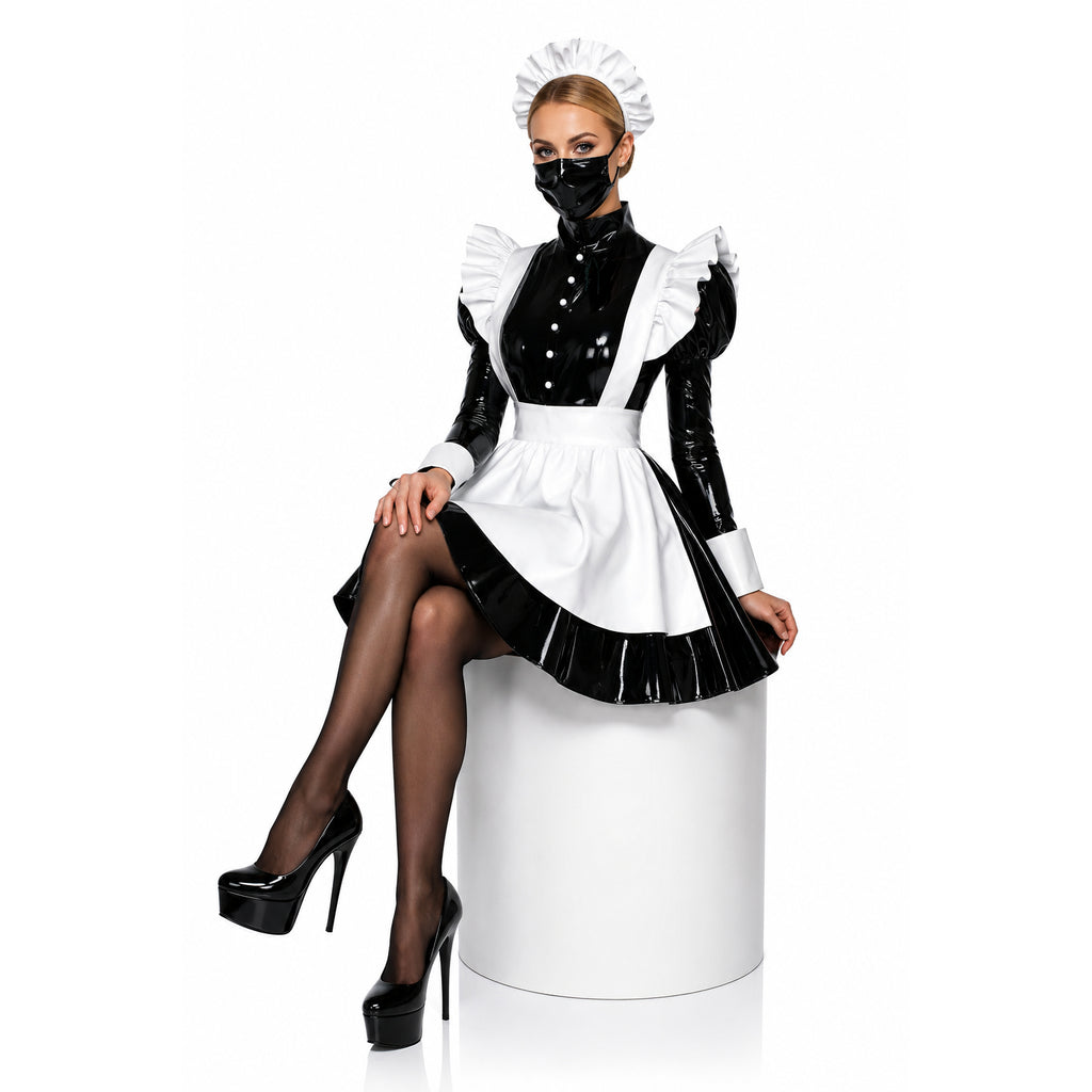 schwarzes Satin-Kleid G473